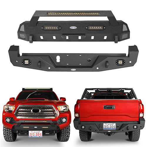 Tacoma Front & Rear Bumpers Combo for 2016-2023 Toyota Tacoma 3rd Gen - u-Box Offroad BXG.4203+4200 1