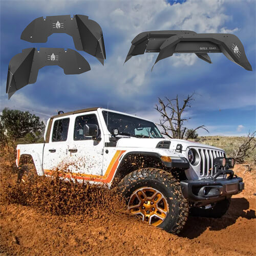Jeep JT Front & Rear Inner Fender Liners for 2020-2023 Jeep Gladiator JT - u-Box Offroad b70127013s 2