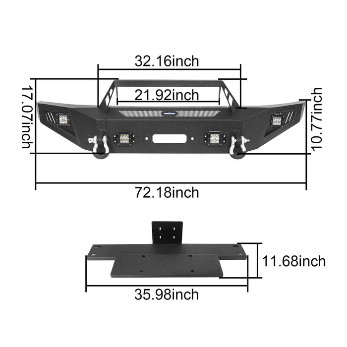 Full Width Front Bumper with Angled Hoop(09-14 Ford F-150,Excluding Raptor) - u-Box
