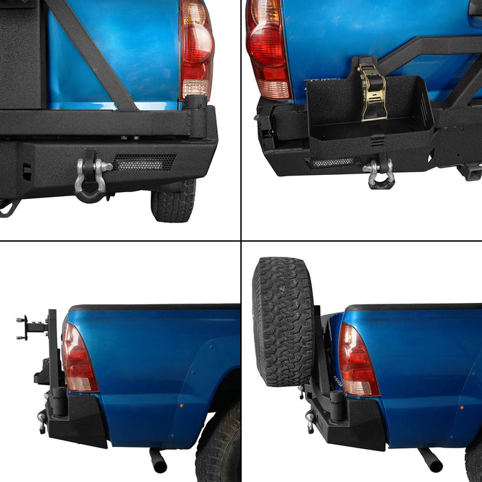 Full Width Front Bumper & Rear Bumper w/Tire Carrier for 2005-2011 Toyota Tacoma - u-Box Offroad b40014013-6