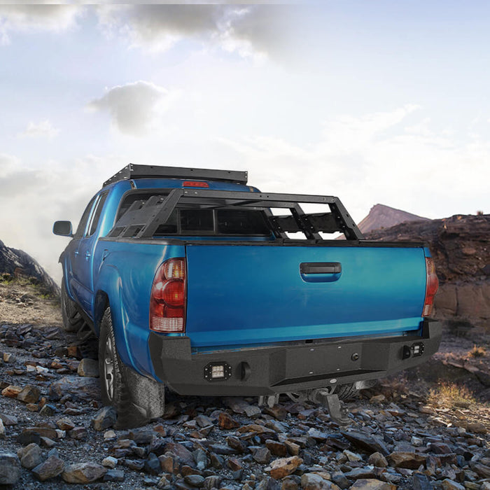 Rear Bumper w/Lights & Licence Plate Mount for 2005-2023 Toyota Tacoma - u-Box Offroad b4011-14200-1-8