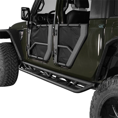 4-Door Running Boards & Tubular Half Doors Combo for 2020-2023 Jeep Gladiator - u-Box Offroad BXG.3009+7000 6