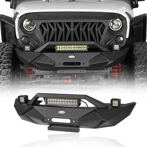 Blade Master Front Bumper w/Winch Plate & Light Bar  for 2007-2018 Jeep JK - u-Box  BXG.2031B 1