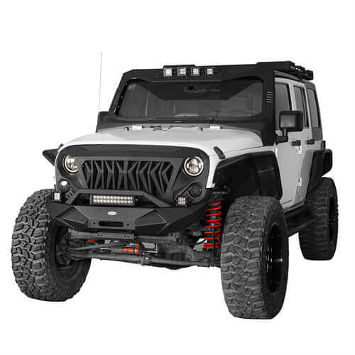 Blade Master Front Bumper w/Winch Plate & Light Bar  for 2007-2018 Jeep JK - u-Box  BXG.2031B 2