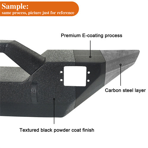 Hooke Road Different Trail Front Bumper and Explorer Rear Bumper Combo with Tire Carrier for Jeep Wrangler TJ 1997-2006  u-Box BXG.1010+BXG.1012 13