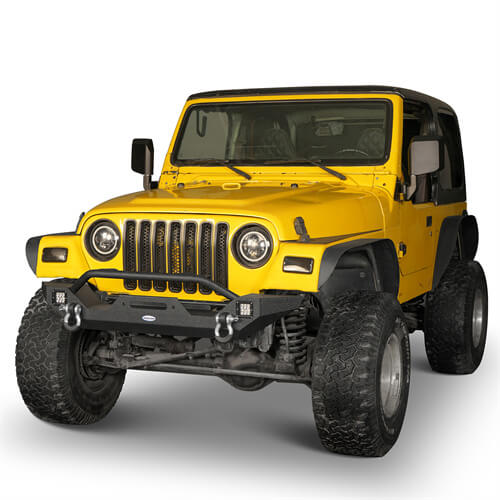 Hooke Road Different Trail Front Bumper and Explorer Rear Bumper Combo with Tire Carrier for Jeep Wrangler TJ 1997-2006  u-Box BXG.1010+BXG.1012 3