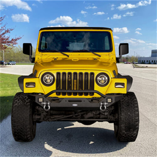 Hooke Road Different Trail Front Bumper and Explorer Rear Bumper Combo with Tire Carrier for Jeep Wrangler TJ 1997-2006  u-Box BXG.1010+BXG.1012 5