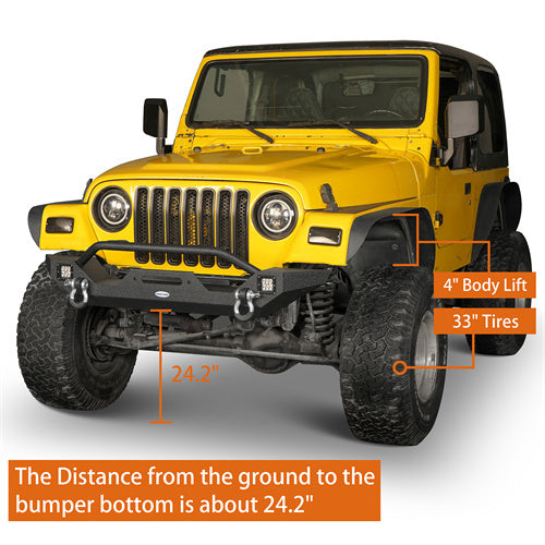 Hooke Road Different Trail Front Bumper and Explorer Rear Bumper Combo with Tire Carrier for Jeep Wrangler TJ 1997-2006  u-Box BXG.1010+BXG.1012 9