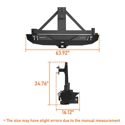 Jeep JK Different Trail Front and Rear Bumper Combo for 2007-2018 Jeep Wrangler JK - u-Box BXG.2029+BXG.3018  14