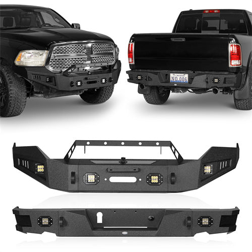 Dodge Ram Front & Rear Bumper Combo for 2013-2018 Dodge Ram 1500 - u-Box Offroad b60016002s 11