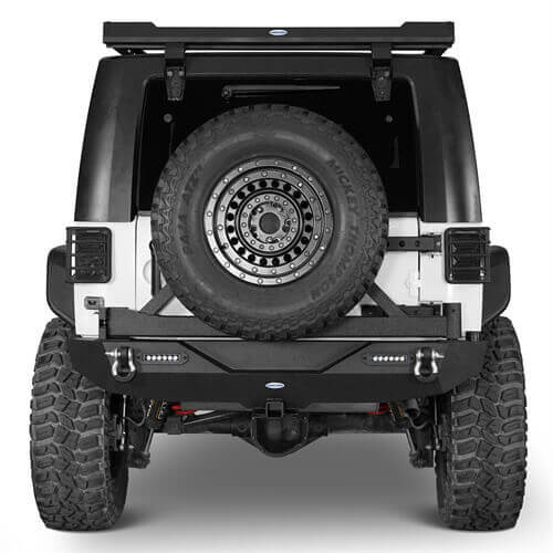 Different Trail Rear Bumper w/Hitch Receiver & LED Lights for 2007-2018 Jeep JK - u-Box Offroad b2030s 3