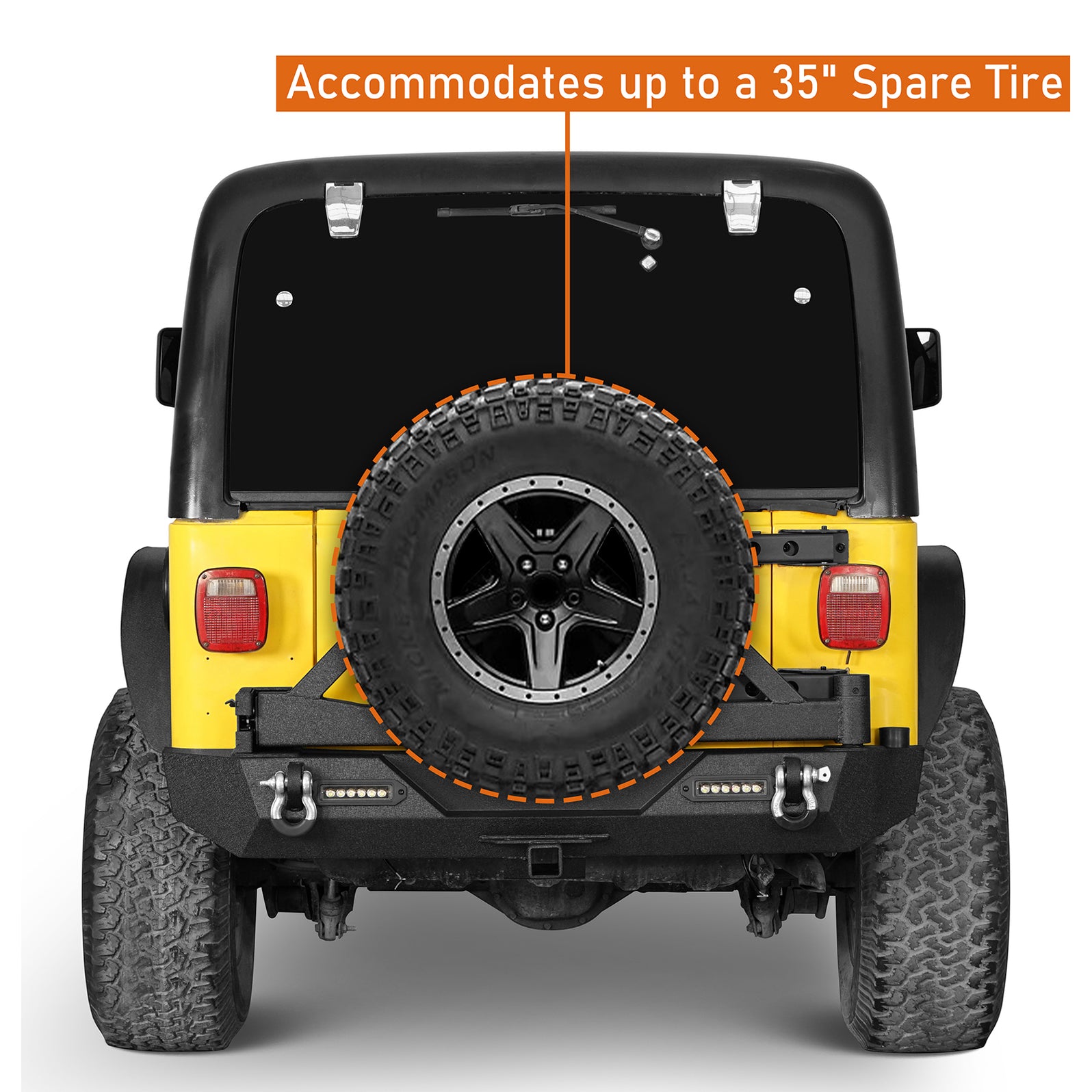Rear Bumper w/Tire Carrier for 1987-2006 Jeep Wrangler TJ - u-Box Offroad