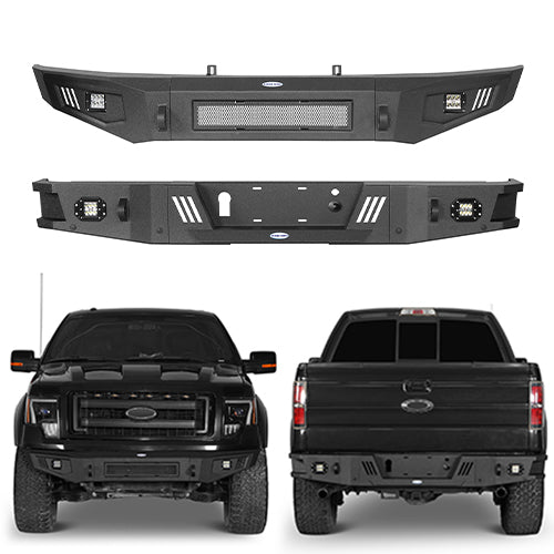 Ford F-150 Front Bumper & Rear Bumper Back Bumper for 2009-2014 Ford F-150 - u-Box Offroad BXG.8201+8204 1