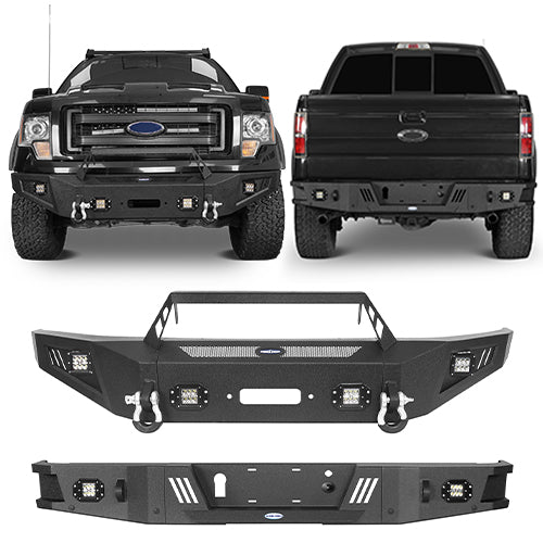 Ford F-150 Front Bumper & Rear Bumper Back Bumper for 2009-2014 Ford F-150 - u-Box Offroad BXG.8202+8204 1