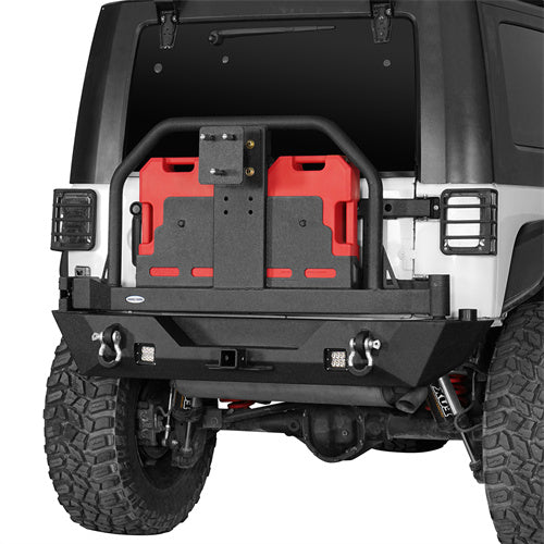 Mad Max Front Bumper & Rear Bumper w/Spare Tire Carrier for 2007-2018 Jeep Wrangler JK - u-Box Offroad BXG.2038+2015 6