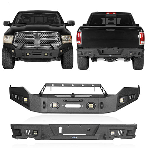 Dodge Ram Front Bumper & Rear Bumper for 2013-2018 Dodge Ram 1500 - u-Box Offroad BXG.6001+6005 1