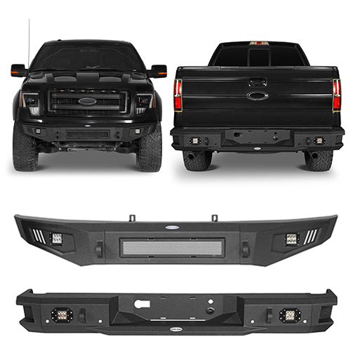 Ford F-150 Full Width Front Bumper & Rear Bumper for 2009-2014 Ford F-150 - u-Box Offroad BXG.8201+8203 1