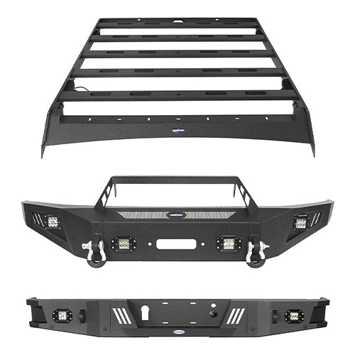 Front Bumper / Rear Bumper / Roof Rack for 2009-2014 F-150 SuperCrew,Excluding Raptor - u-Box Offroad BXG.8205+8202+8204 2