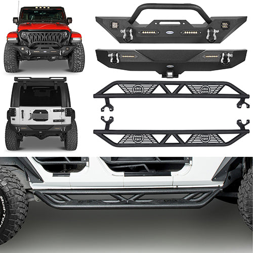 Jeep JK Front Bumper / Rear Bumper / Running Boards for 2007-2018 Jeep Wrangler JK - u-Box BXG.2013+3018+2030 1