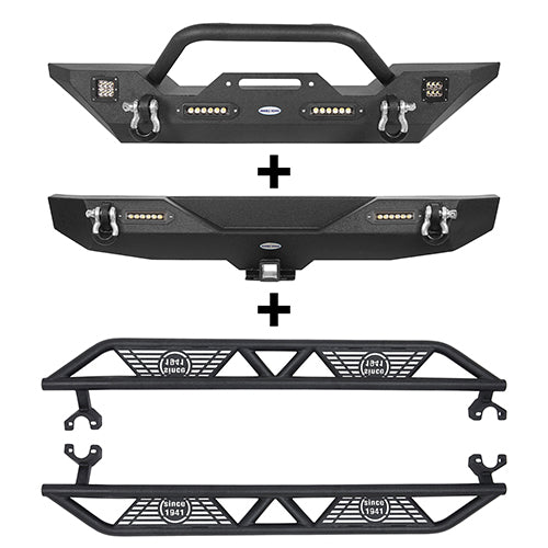 Jeep JK Front Bumper / Rear Bumper / Running Boards for 2007-2018 Jeep Wrangler JK - u-Box BXG.2013+3018+2030 2