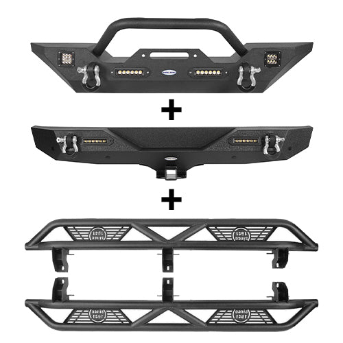 Jeep JL Front Bumper / Rear Bumper / Running Boards for 2018-2023 Jeep Wrangler JL - u-Box Offroad BXG.3003+3006+3018 2