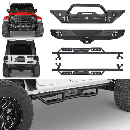 Jeep JK Front Bumper / Rear Bumper / Running Boards for 2007-2018 Jeep Wrangler JK - u-Box BXG.2010+3018+2030 1