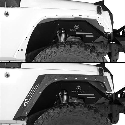 Jeep JK Front Inner Fender Liners w/Since 1941 Logo for 2007-2018 Jeep Wrangler JK - u-Box Offroad b20662067 12