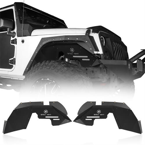 Jeep JK Front Inner Fender Liners w/Since 1941 Logo for 2007-2018 Jeep Wrangler JK - u-Box Offroad b20662067 9