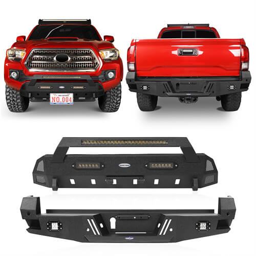 Tacoma Front & Rear Bumpers Combo for 2016-2021 Toyota Tacoma 3rd Gen - u-Box BXG.4204+BXG.4203 1