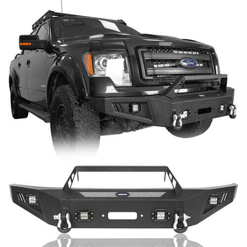 Full Width Front Bumper for 2009-2014 Ford F-150, Excluding Raptor - u-Box Offroad b820082018202 24