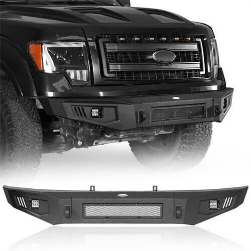 Full Width Front Bumper for 2009-2014 Ford F-150, Excluding Raptor - u-Box Offroad b820082018202 3-1