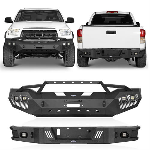 Full Width Front Bumper & Rear Bumper for 2007-2013 Toyota Tundra u-Box BXG.5200+BXG.5206 1