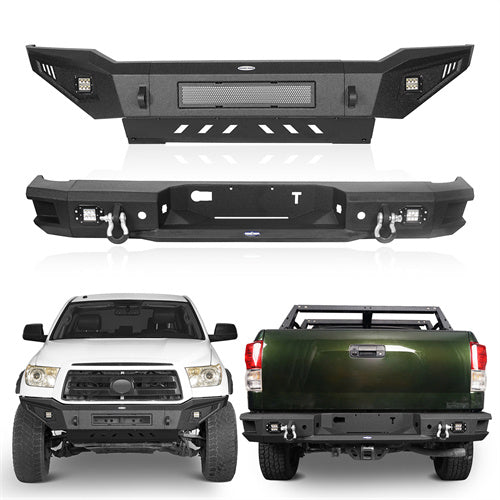 Full Width Front Bumper w/Skid Plate & Rear Bumper for 2007-2013 Toyota Tundra - u-Box Offroad  b52015204s 14