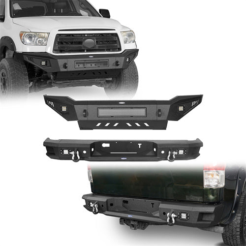 Full Width Front Bumper w/Skid Plate & Rear Bumper for 2007-2013 Toyota Tundra - u-Box Offroad  b52015204s  16