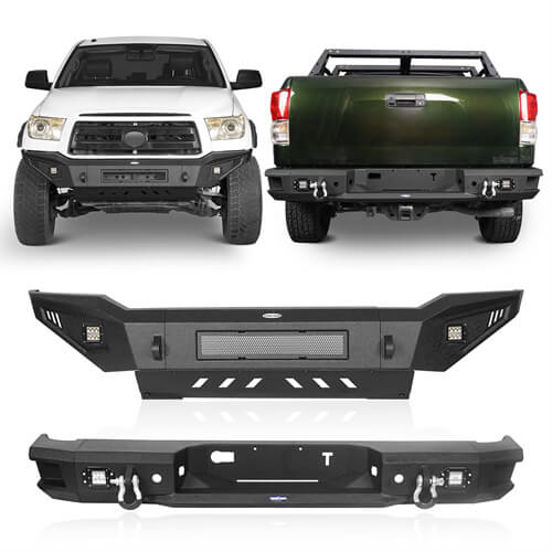 Full Width Front Bumper w/Skid Plate & Rear Bumper for 2007-2013 Toyota Tundra - u-Box Offroad  b52015204s 1