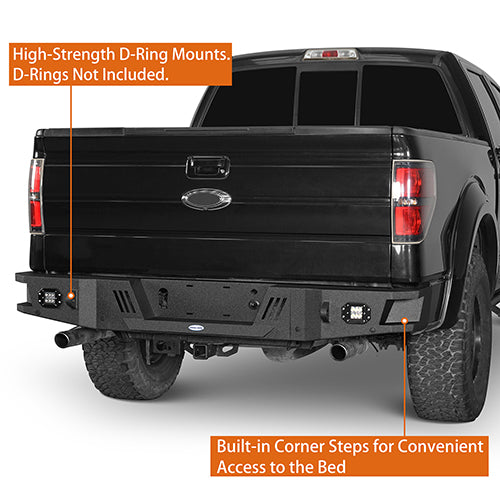 Front Bumper w/ Grill Guard & Rear Bumper for 2009-2014 Ford F-150 Excluding Raptor - u-Box Offroad BXG.8200+8204 12