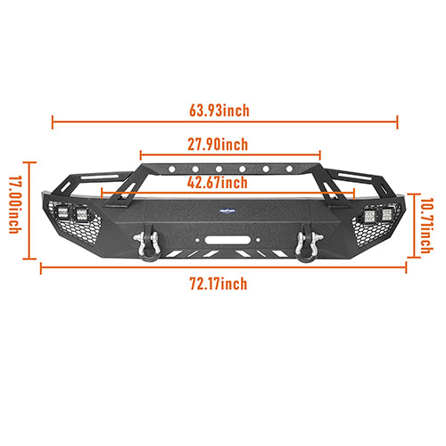 Front Bumper w/ Grill Guard & Rear Bumper for 2009-2014 Ford F-150 Excluding Raptor - u-Box Offroad BXG.8200+8204 25