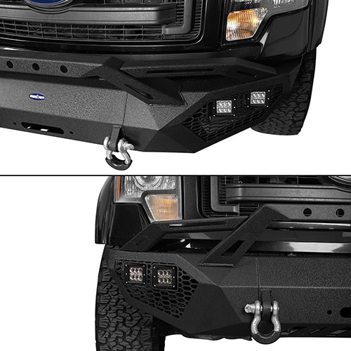 Front Bumper w/ Grill Guard & Rear Bumper for 2009-2014 Ford F-150 Excluding Raptor - u-Box Offroad BXG.8200+8204 9