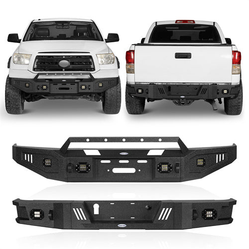 Full Width Front Bumper w/Winch Plate & Rear Bumper for 2007-2013 Toyota Tundra  u-Box BXG.5205+BXG.5206 1