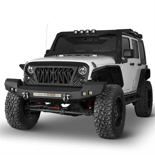 Jeep JK Full Width Front Bumper & Rear Bumper w/Tire Carrier for Jeep Wrangler JK JKU - u-Box BXG.2052+BXG.2029 3