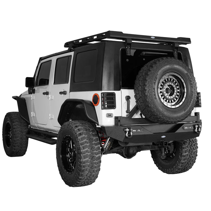 Jeep JK Full Width Front Bumper & Rear Bumper w/Tire Carrier for Jeep Wrangler JK JKU - u-Box BXG.2052+BXG.2029 6