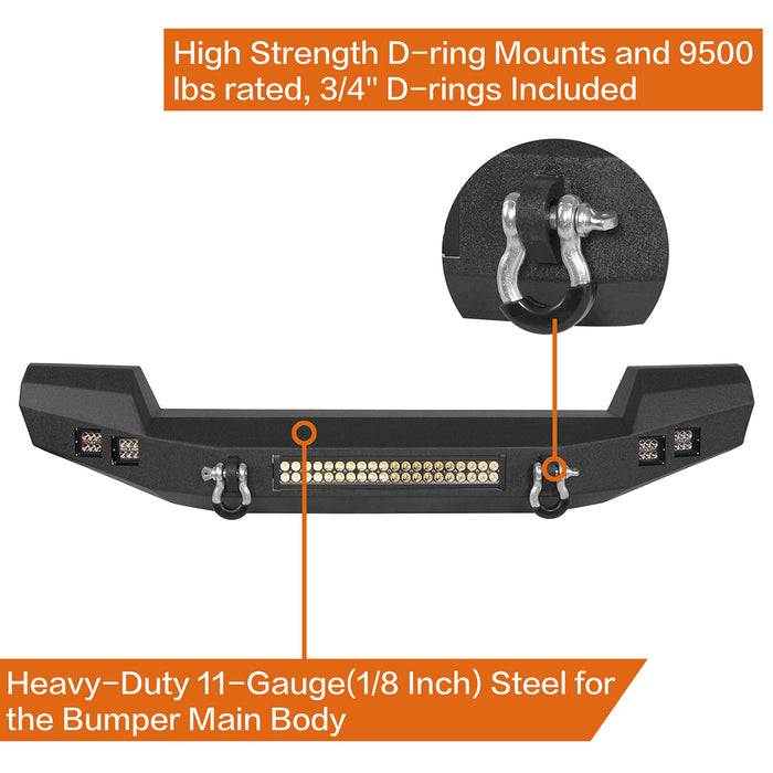 Jeep JK Full Width Front Bumper & Rear Bumper w/Tire Carrier for Jeep Wrangler JK JKU - u-Box BXG.2052+BXG.2029 9