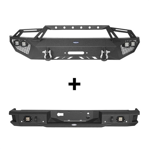 Front Bumper w/Grill Guard & Back Bumper for 2009-2014 Ford F-150 Excluding Raptor u-Box BXG.8200+BXG.8203 2