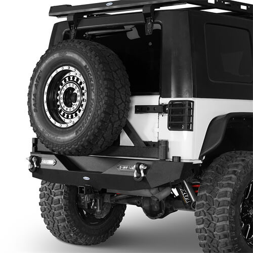 Jeep JK Rear Bumper w/Tire Carrier & Hitch Receiver for 2007-2018 Jeep Wrangler JK - u-Box Offroad b2029s 2