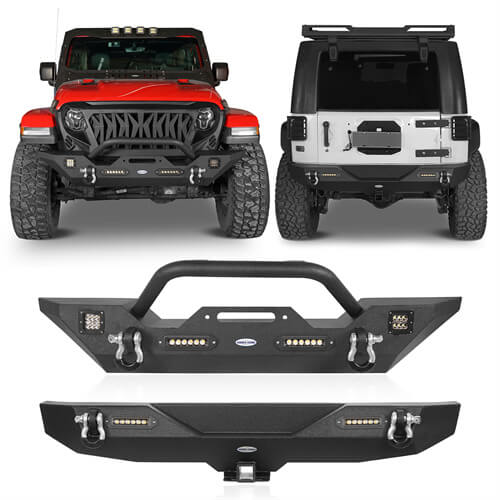 Jeep JK Front Bumper and Rear Bumper Combo for 2007-2018 Jeep Wrangler JK u-Box BXG.2030+BXG.3018 1