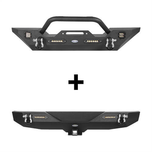 Jeep JK Front Bumper and Rear Bumper Combo for 2007-2018 Jeep Wrangler JK u-Box BXG.2030+BXG.3018 2