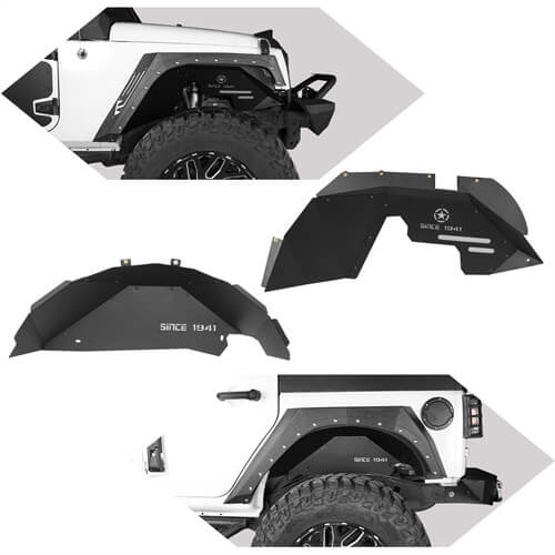 Jeep JK Front / Rear Inner Fender Liners for 2007-2018 Jeep Wrangler JK - u-Box Offroad bxg206620672068  1