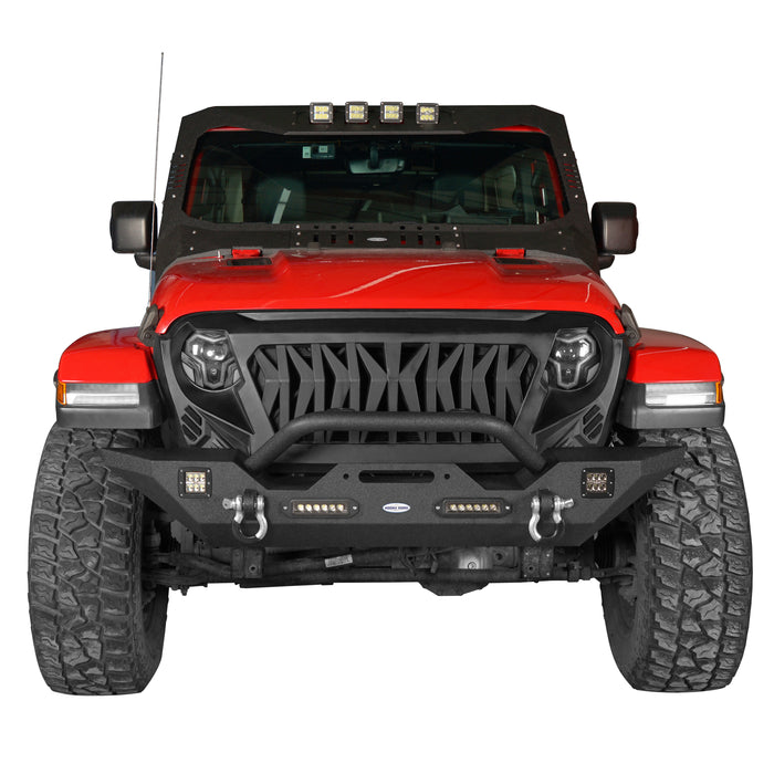 Hooke Road Jeep JL Mid Width Front Bumper with Winch Plate Rear Bumper for 2018-2023 Jeep Wrangler JL bxg543bxg505 Jeep Parts Jeep Body Kits u-Box offroad BXG.3018+BXG.3003 4