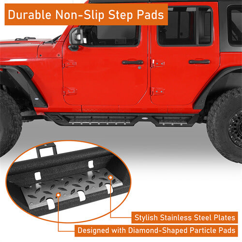 Jeep JL Side Steps Running Boards for 2018-2023 Jeep Wrangler JL - u-Box Offroad b3045 11