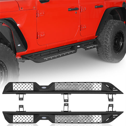 Jeep JL Side Steps Running Boards for 2018-2023 Jeep Wrangler JL - u-Box Offroad b3045 3